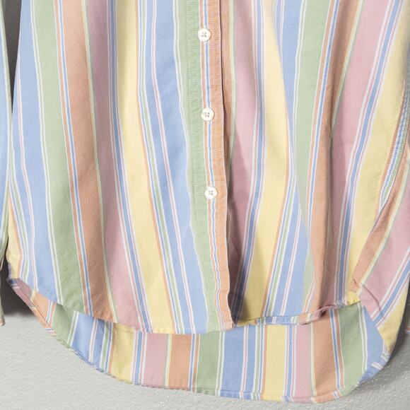L.L.Bean Women’s Shirt Nautical Preppy Coastal Pastel Stripe Button Down Sz XS - Picture 5 of 7